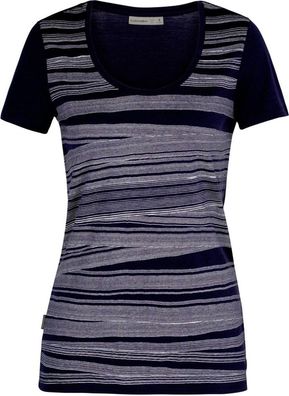 Icebreaker Damen T-Shirt Tech Lite SS Scoop 1000 Lines Midnight 1377452