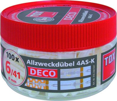 Allzweckdübel Deco 4 AS K 6/41 (100 Stück)