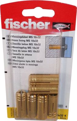 Fischer Messingdübel MS 10x32 K