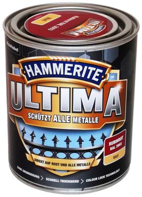 750ml Hammerite ULTIMA MSL matt Rubinrot