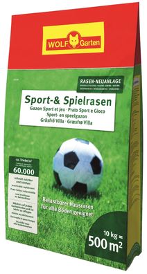 10kg LG 500 Sport und Spielrasen Wolf - Garten