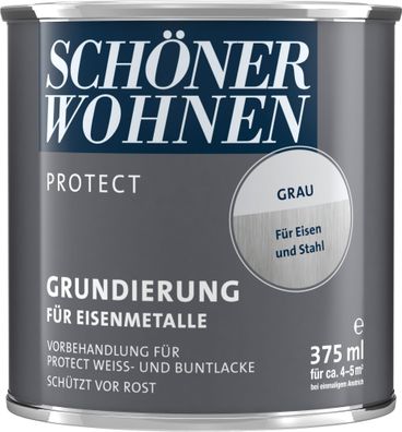 375ml Schöner Wohnen Protect Grundierung für Eisenmetalle grau