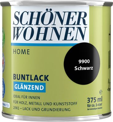 375ml Schöner Wohnen Home Buntlack glänzend, 9900 Schwarz