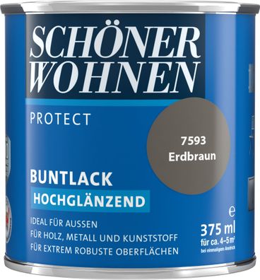 375ml Schöner Wohnen Protect Buntlack hochglänzend 7593 Erdbraun