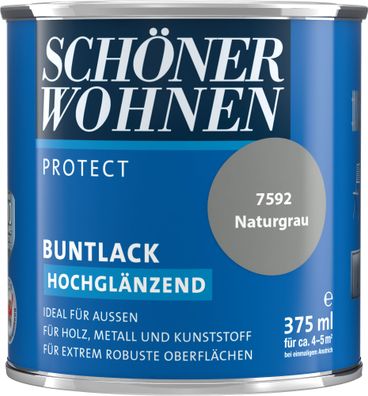 375ml Schöner Wohnen Protect Buntlack hochglänzend 7592 Naturgrau