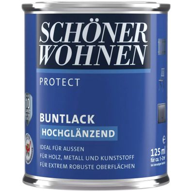 125ml Schöner Wohnen Protect Buntlack hochglänzend 9900 Schwarz