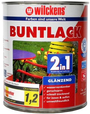 750ml Wilckens 2in1 Buntlack silbergrau 7001 glänzend