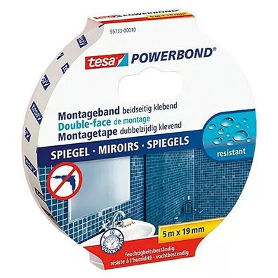 tesa Powerbond® Montageband Spiegel, 5m x19mm