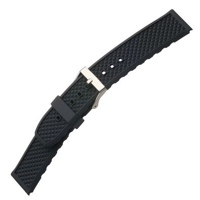 Minott Uhrenarmband 24mm schwarz Kunststoff Dornschließe