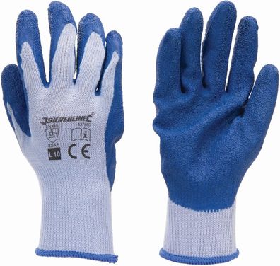 Silverline Arbeitshandschuhe Latex-Bauarbeiterhandschuhe