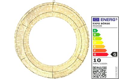 LED Lichtkranz auf Metallgestell 700 LEDs Ø 38 cm Türkranz Deko Kranz Timer