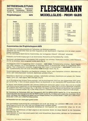 Fleischmann H0 Anleitung Bauanleitung Für 6476 Ringlokschuppen Lokschuppen