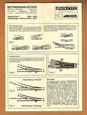 Fleischmann H0 Anleitung Betriebsanleitung für 6044 6046 6045 6047 Weichen