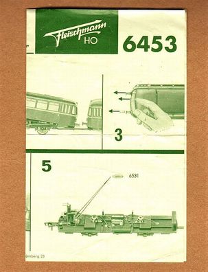 Fleischmann H0 Anleitung Einbau 6453 Beleuchtungssatz Schienenbus 4420/4421