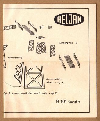 Heljan H0 Anleitung Bauanleitung für B-101 Fußgängerbrücke