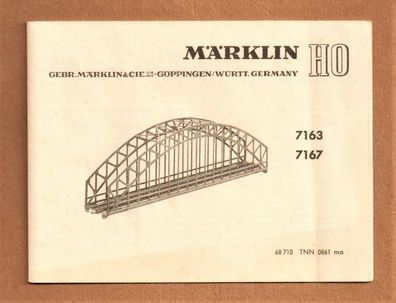 Märklin Anleitung Betriebsanleitung M-Gleis System 7163 7167 Brücke Metall