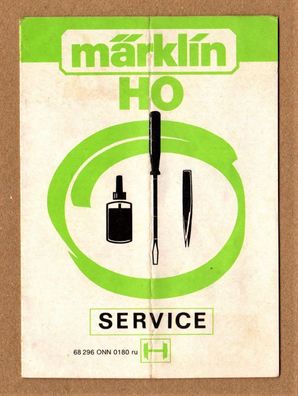 Märklin Anleitung Wartung Pflege von Loks Service GRÜN Print-Nr.68 296 ONN 0180 ru