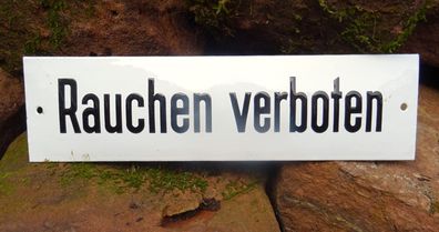 Großes Emaille-Schild "Rauchen verboten" dick gewölbt schwer Vintage Retro echt antik