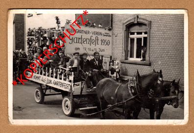 Foto-AK PK Mannheim-Sandhofen Kleingärtner-Verein Gartenfest 1950 Umzug Wagen Photo