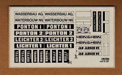 Kibri H0 1:87 Decals Aufkleber Et 357 B-10014 H0 38524 Ponton Schiff Wasserbau