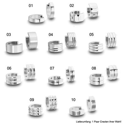 Minott Ohrschmuck Creole aus Edelstahl Silberfarben 1 Paar 25935