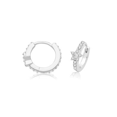 Chice 925 Sterling Silber Damen - Ohrklemme mit Zirkonia