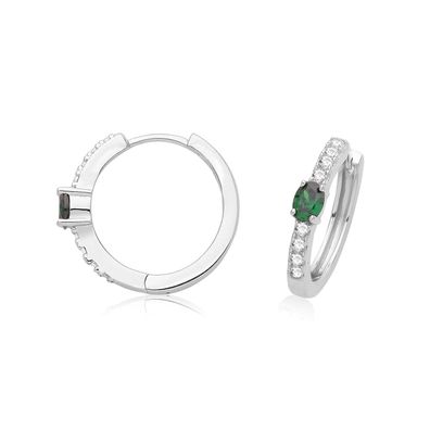 Edle 925 Sterling Silber Damen - Ohrklemme mit Zirkonia