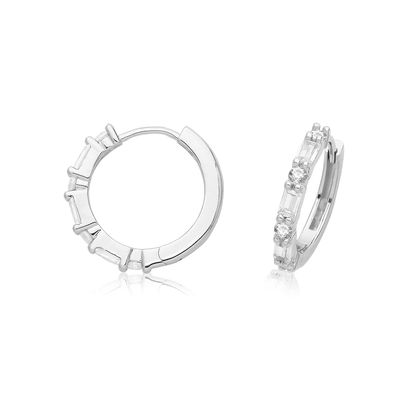 Atemberaubende 925 Sterling Silber Damen - Ohrklemme mit Zirkonia