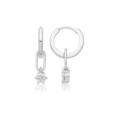 Elegante 925 Sterling Silber Damen - Paar Ohrringe mit Zirkonia