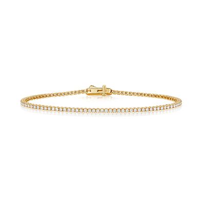 9 Karat (375) Gold Diamant Tennis Armband Brillant-Schliff 1.50 Karat HI - I1 - 18cm