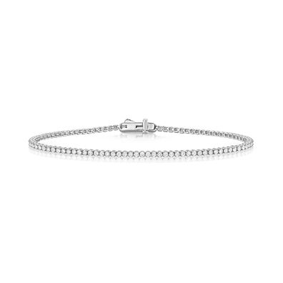 9 Karat (375) Weißgold Diamant Tennis Armband Brillant-Schliff 1.50 Karat HI - I1