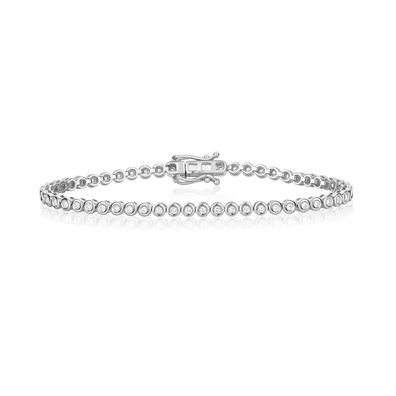 9 Karat (375) Weißgold Diamant Tennis Armband Brillant-Schliff 1.00 Karat HI - I1