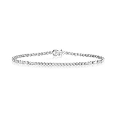 9 ct/Karat Weißgold Diamant Tennis Armband Brillant-Schliff 0.20 Karat HI - I1