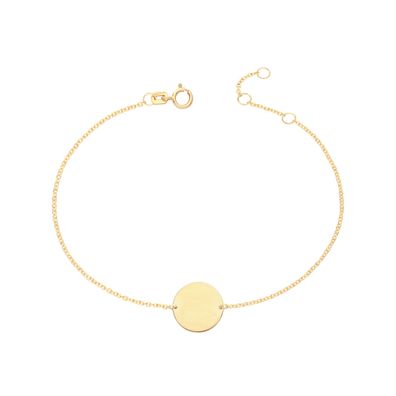 Klassisches 9 ct/Karat Gelb Gold Damen - Identifikationsarmband - 17.8cm