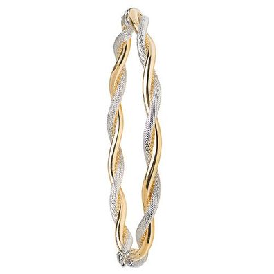 Exklusiver 9 ct/Karat Weißgold Damen - Klappbar Armreif - 5 Gramm