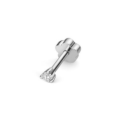18 Karat (750) Weißgold Diamant Einzel Knorpel Ohrstecker Brillant-Schliff H - SI2