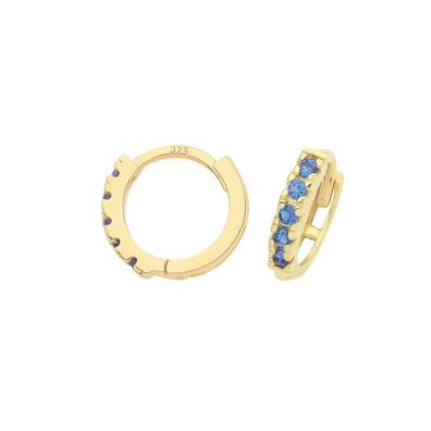 Wunderschöne 9 ct/Karat Gelb Gold Damen - Ohrklemme mit Zirkonia