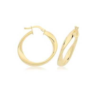 Wunderschöne 9 ct/Karat Gelb Gold Damen - Paar Creolen