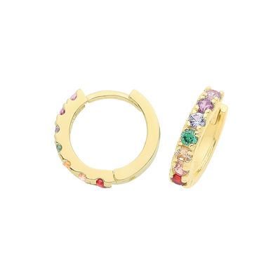 Wunderschöne 9 ct/Karat Gelb Gold Damen - Ohrklemme mit Zirkonia