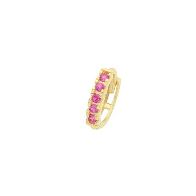 Wunderschöne 9 ct/Karat Gelb Gold Damen - Einzel Knorpel Creole mit Zirkonia