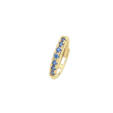 Wunderschöne 9 ct/Karat Gelb Gold Damen - Einzel Knorpel Creole mit Zirkonia