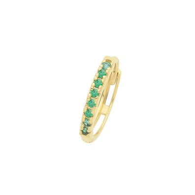 Wunderschöne 9 ct/Karat Gelb Gold Damen - Einzel Knorpel Creole mit Zirkonia