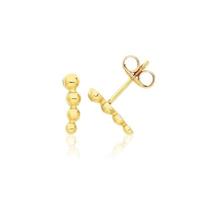 Stylische 9 ct/Karat Gelb Gold Damen - Paar Ohrstecker