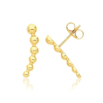 Stylische 9 ct/Karat Gelb Gold Damen - Paar Ohrstecker