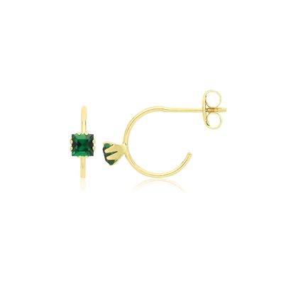 Stylische 9 ct/Karat Gelb Gold Damen - Paar Creolen mit Zirkonia