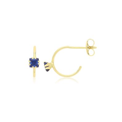 Stylische 9 ct/Karat Gelb Gold Damen - Paar Creolen mit Zirkonia