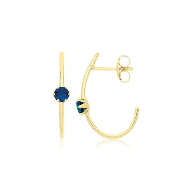 Elegante 9 ct/Karat Gelb Gold Damen - Paar Creolen mit Zirkonia