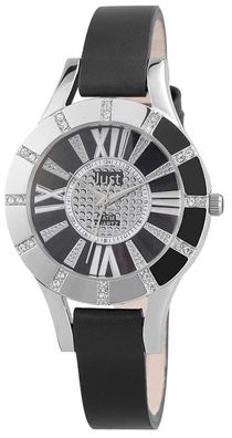 Just Armbanduhr Damen JU10059-001 schwarz Strass Uhr