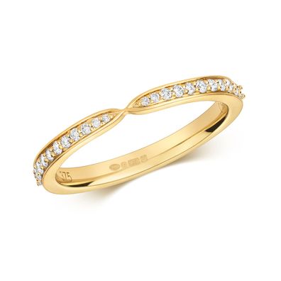 9 ct/Karat Gelb Gold Damen - Diamant Ring Brillant-Schliff 0.19 Karat GH - SI3-I1