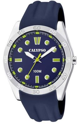 Herren Uhr Calypso Armbanduhr K5763/6 PU-Band blau